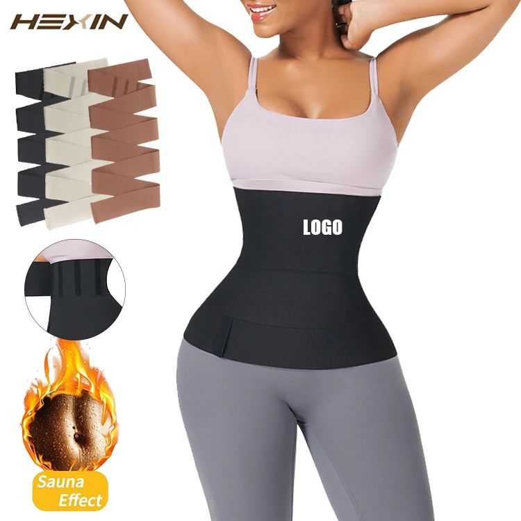 

Custom Logo Women Tummy Trimmer Control Bandage Waist Wrap Compression Tummy Waist Wrap Band Trainer, Customized color