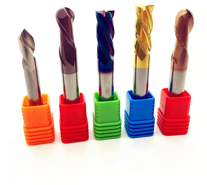 

hrc45 hrc55 hrc65 blue nano coating 2 cutters flat end mills for heat-resistant titanium alloy