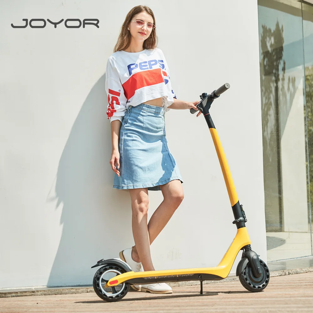 

Original Joyor powerful folding electric scooters more lighter body colorful side lights for adults