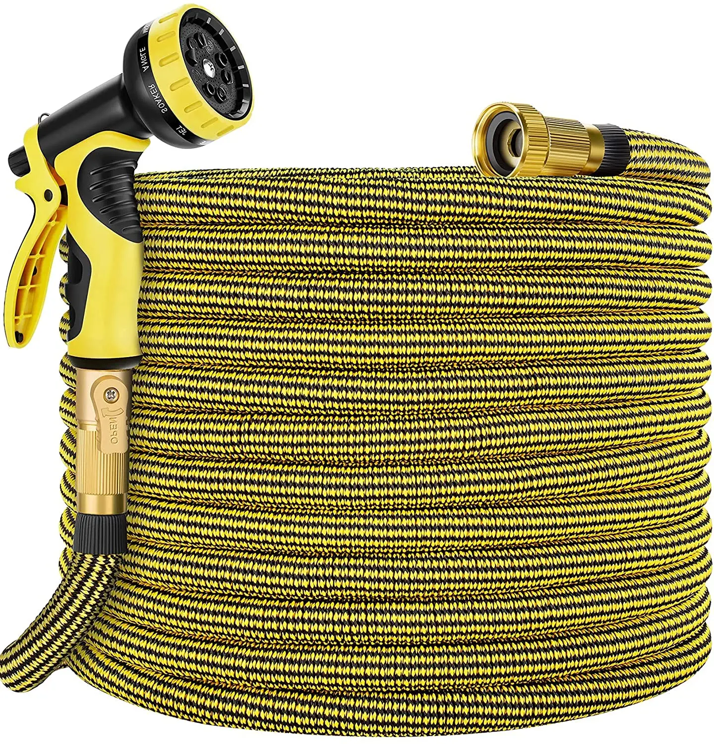 

Finesource Storage Rack Expandable Magic Flexible Water Hose 50 Ft Extra Strength Fabric With 8 Function Spray Nozzle, Customized color accetable