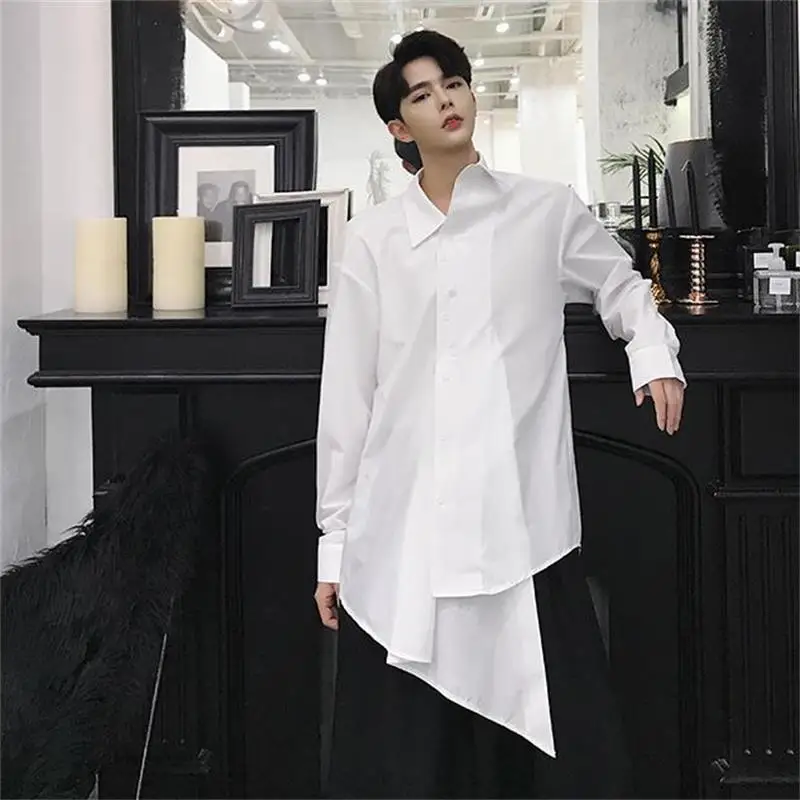 

Early autumn show new asymmetric design wide version Long Sleeve Shirt