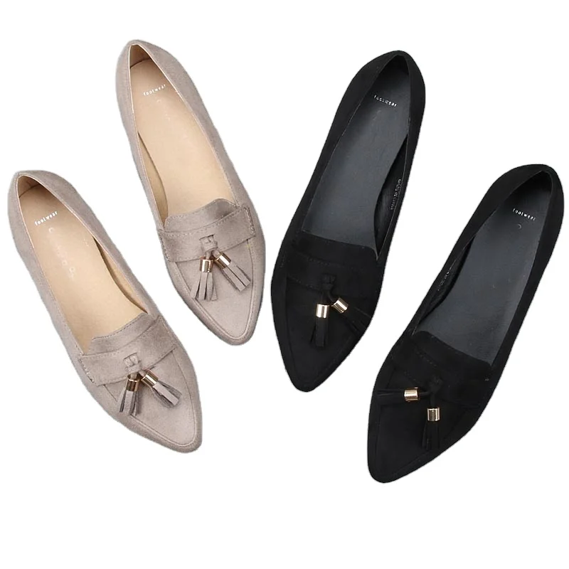 

Ladies basic ballerina flat loafers shoes fancy pointed toe pumps
