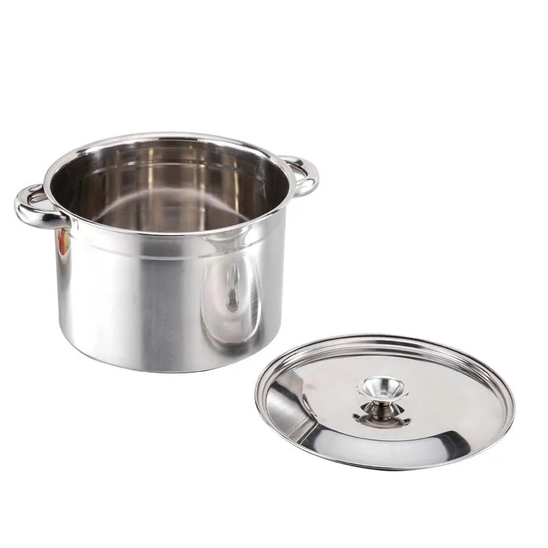 

Handle thickened saucepan multi-purpose stainless steel large soup pot with lid cookware pot milk soup pot, Silver