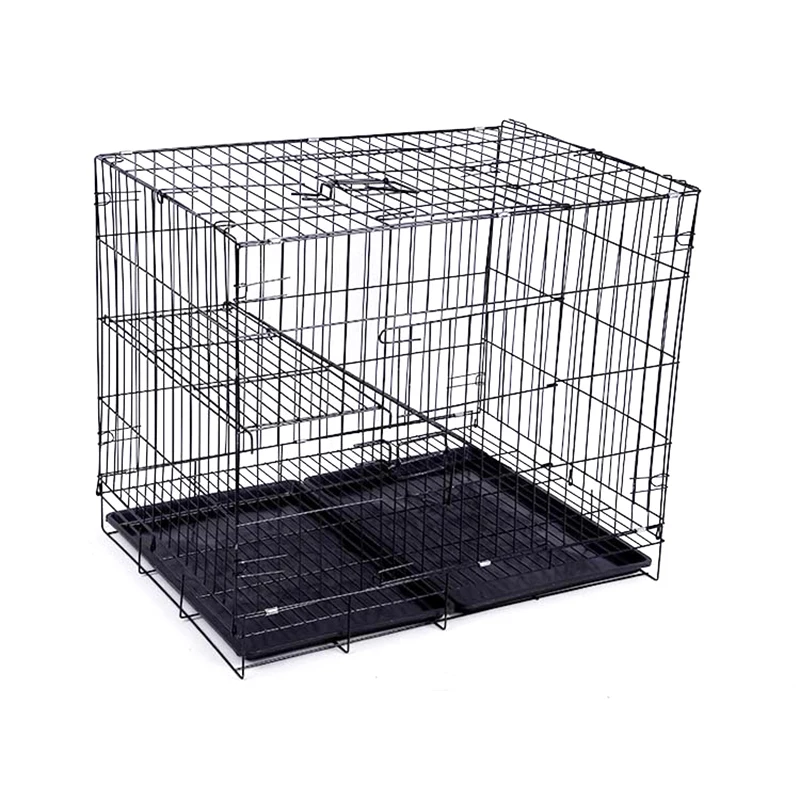 

Cheap metal folding stainless steel pet dog cage kennel fence pet cage with removable tray, Red