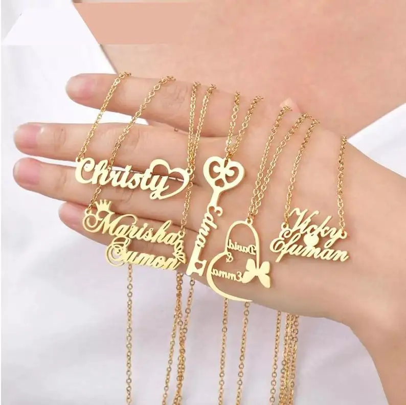 

Dropshipping Stainless Steel Personalized Gold Inital Custom Name Necklace