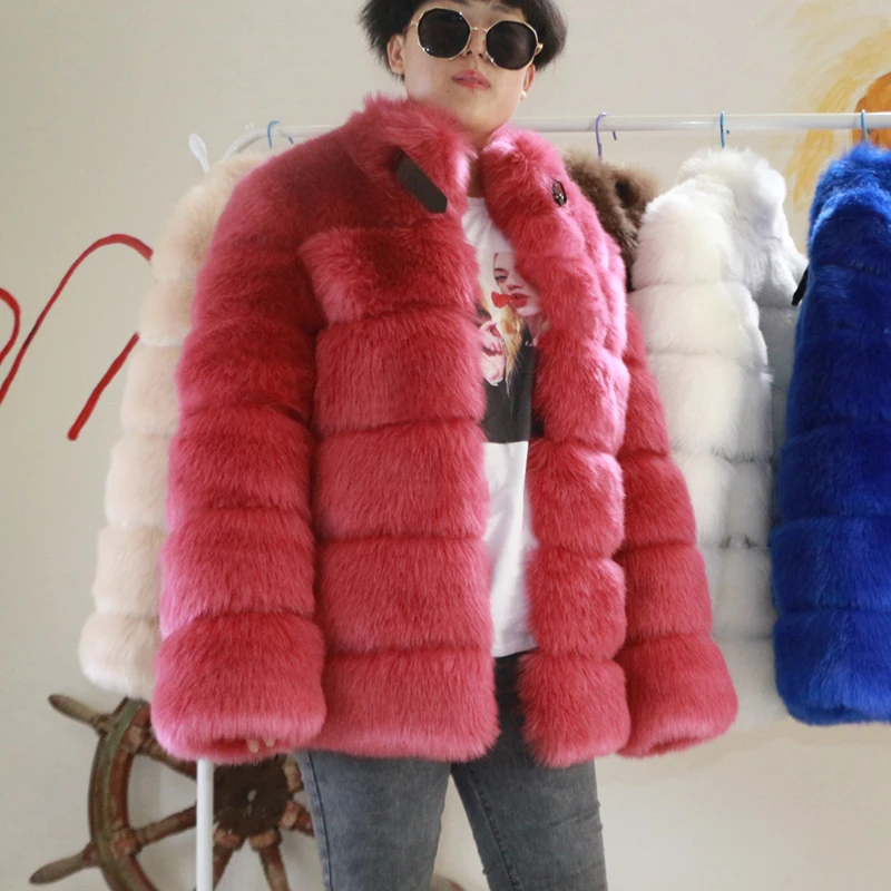

Artificial fox fur wholesale 2021 new women's fashion Korean Slim fur coat Plus Size Coats clothes women, Picture