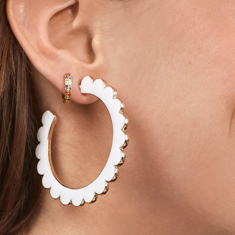 

Ins Vintage Hoop Earrings Korean Fashion Style Colorful Alloy Oil Drop Earrings Enamel Flower Earrings
