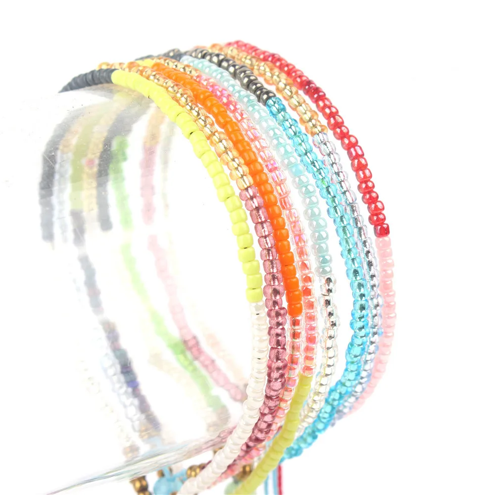 

Adjustable Small Beads Bracelet Cotton Bracelet Glass Bead Bracelet, Picture