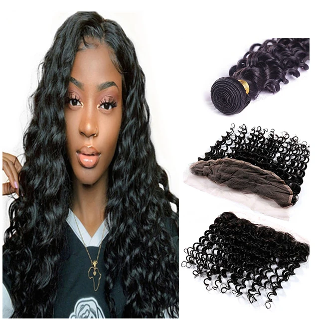 

Free Shipping HD Transparent Lace Frontal, Virgin Brazilian Human Hair 13x4 Deep Wave Lace Frontal Closure