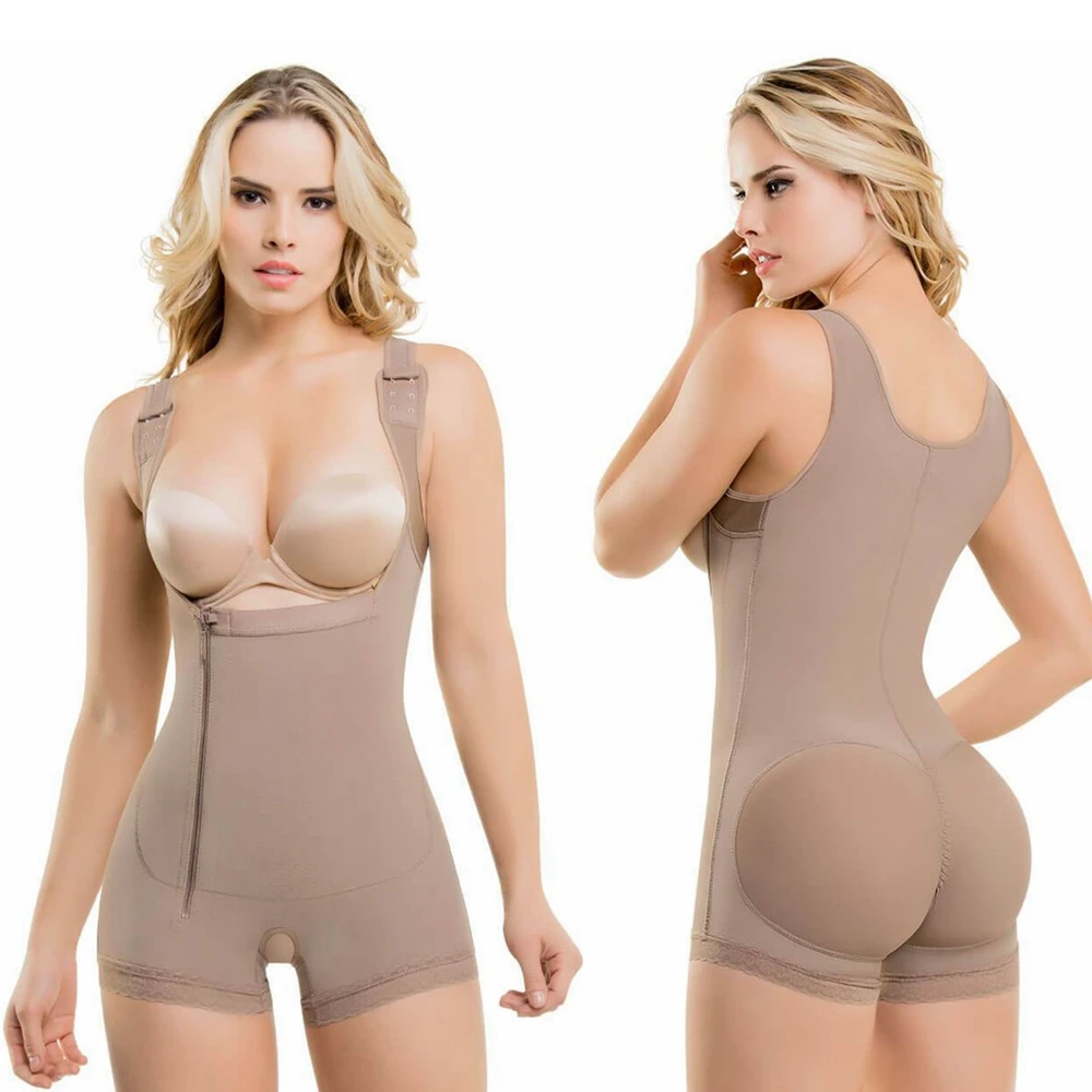 

Professional Factory Full Body Shaper Private Label Women Shapewear Open Crotch Slimming Shape Wear, Black, apricot