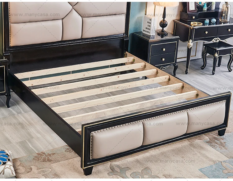 Factory Wholesale Luxury Cushion Headboard Bedroom Furniture Double