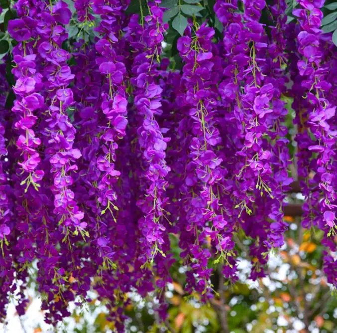 Artificial Wisteria Flowers Fake Wisteria Flower String Artificial Vine ...