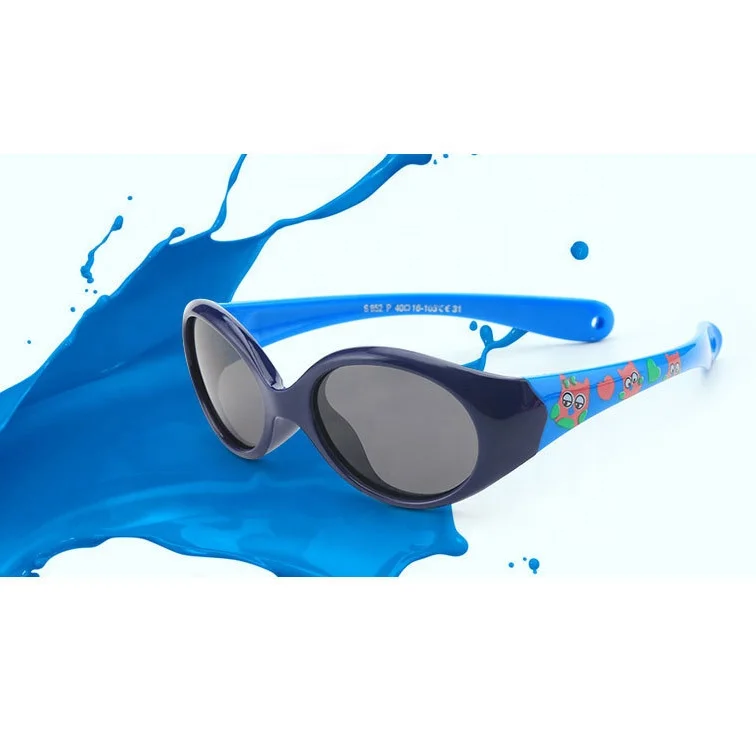

Wholesale Cool Outdoor Party Cycling Print Sports Small Kids Sunglasses Polarized Silicone UV400 Baby Toddler Sun Glasses 2021