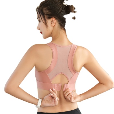 

Shockproof Large Size Bra Sexy Mesh Beautiful Back Adjustable Yoga Bra Running Sports Underwear Women's Thin Hollow Sports Bra
