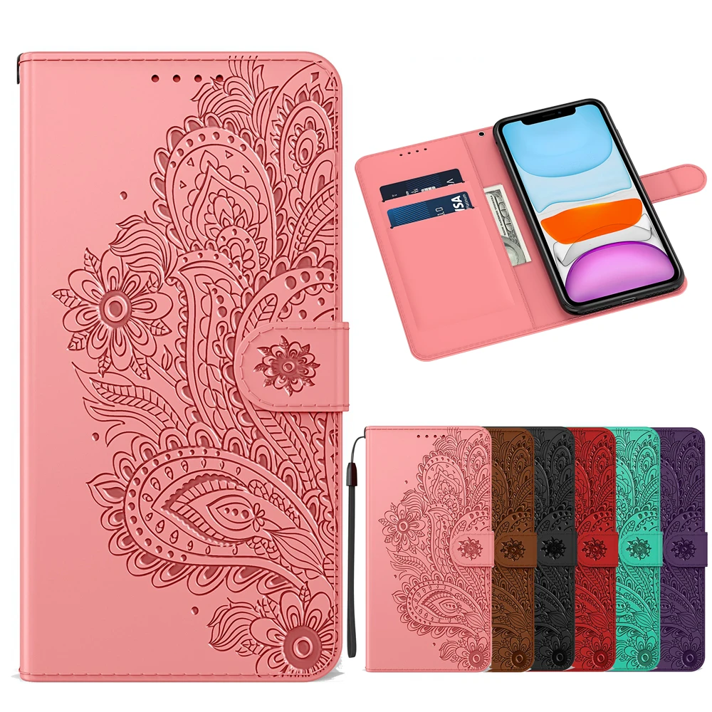 

For HW Y5 Y6 2019 P Smart 2021 Y7A Y5P Y6P Y6S 2020 for 9S 8A 8S Case Peacock Feather Flip Leather Phone Cover