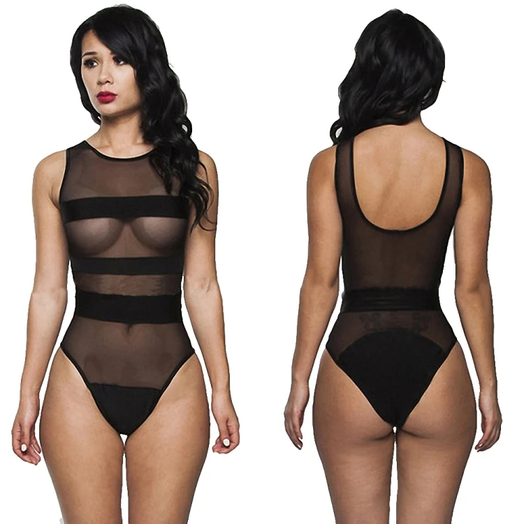 

New Transparent Lingerie European American Indoor Swimsuits One Piece Mesh Swimwear Open Hot Sexy Girl Photo Bathing Suits