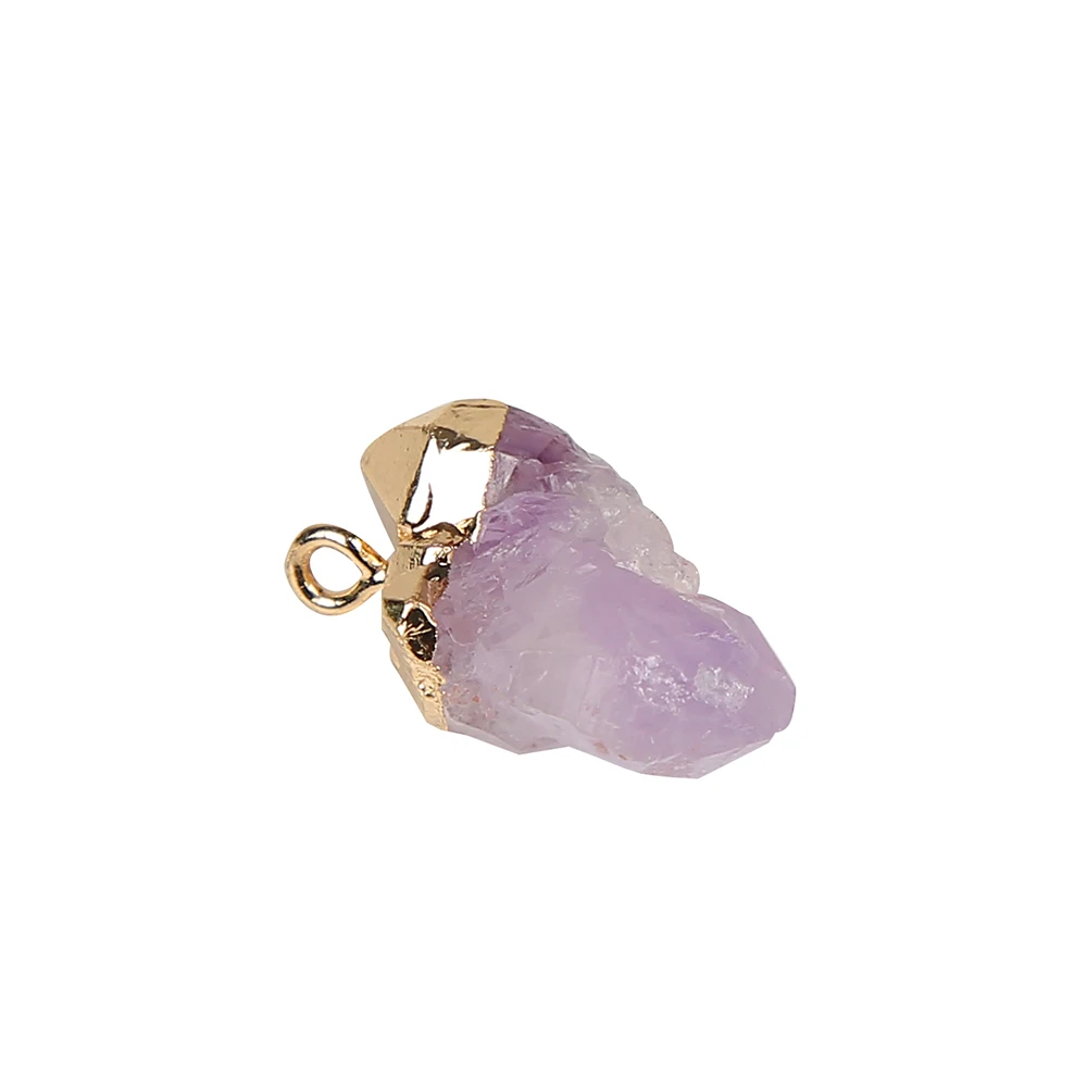 

Natural Purple Crystal Cluster Electroplated Gold Popular Accessories Pendant, Colors