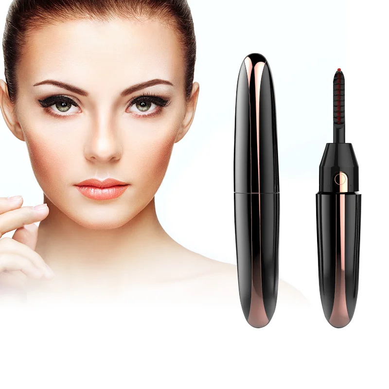 

safety temperature settings private label usb wireless black color electric heated eyelash curler, Customized color