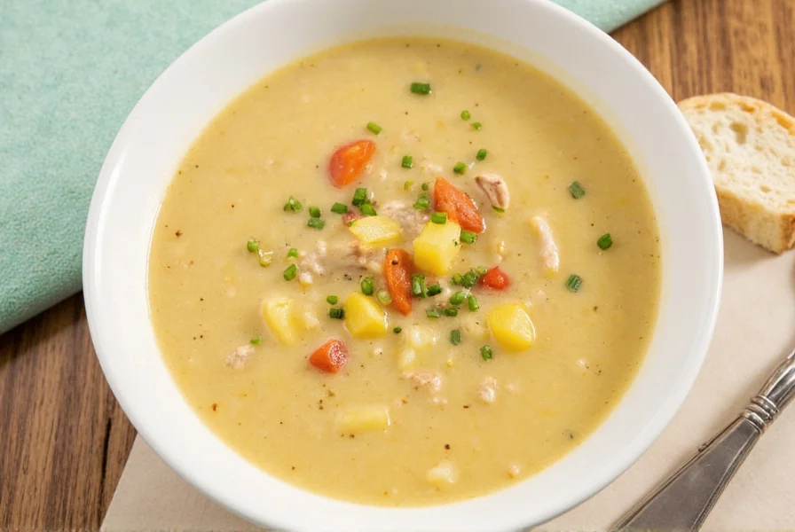 Bowl of steaming chicken soup