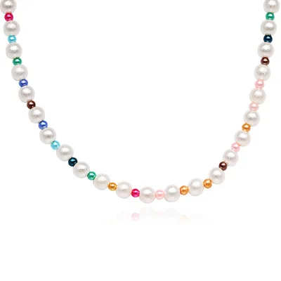 

Fashion Multicolor Mixed Freshwater Cultured Pearl Strand Necklace for Women