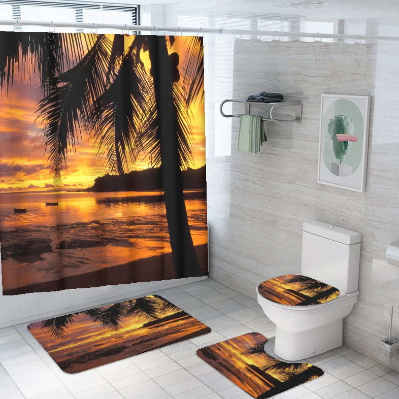 

Hawaiian Style Printing Beach Shower Curtains Custom Shower Curtain
