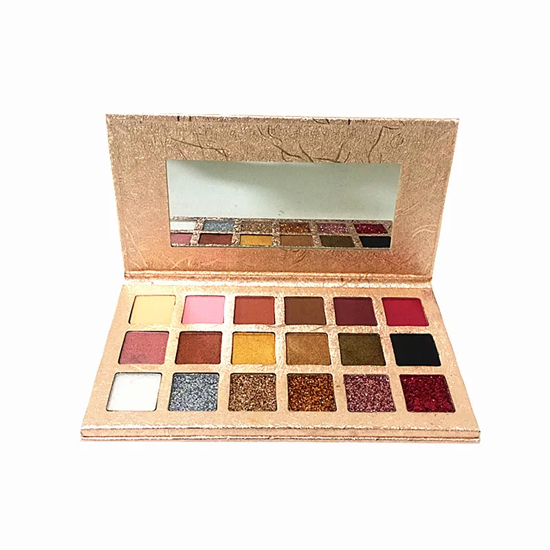 

18 colors gold eyeshadow palette private label waterproof long lasting makeup set eyeshadow palette