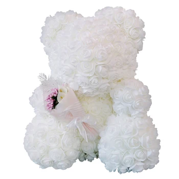 rose teddy bear white