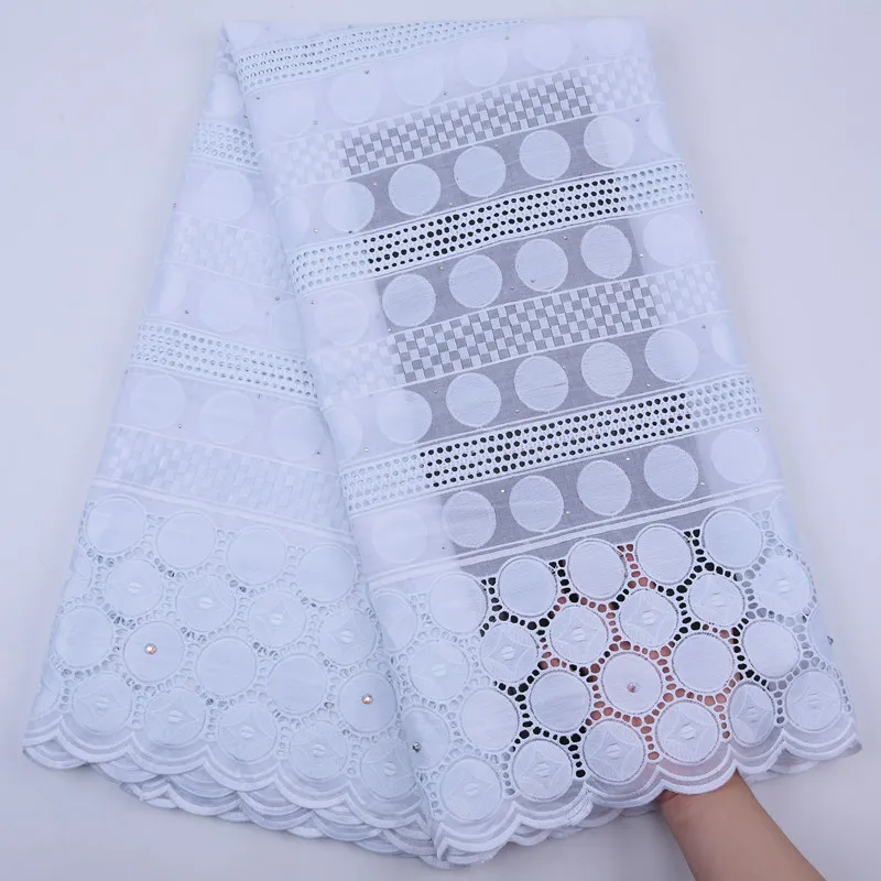 2019 Latest Nigeria Swiss Laces White Color Swiss Voile Laces Switzerland Cotton African Dry Lace Fabric For Man Women 1760