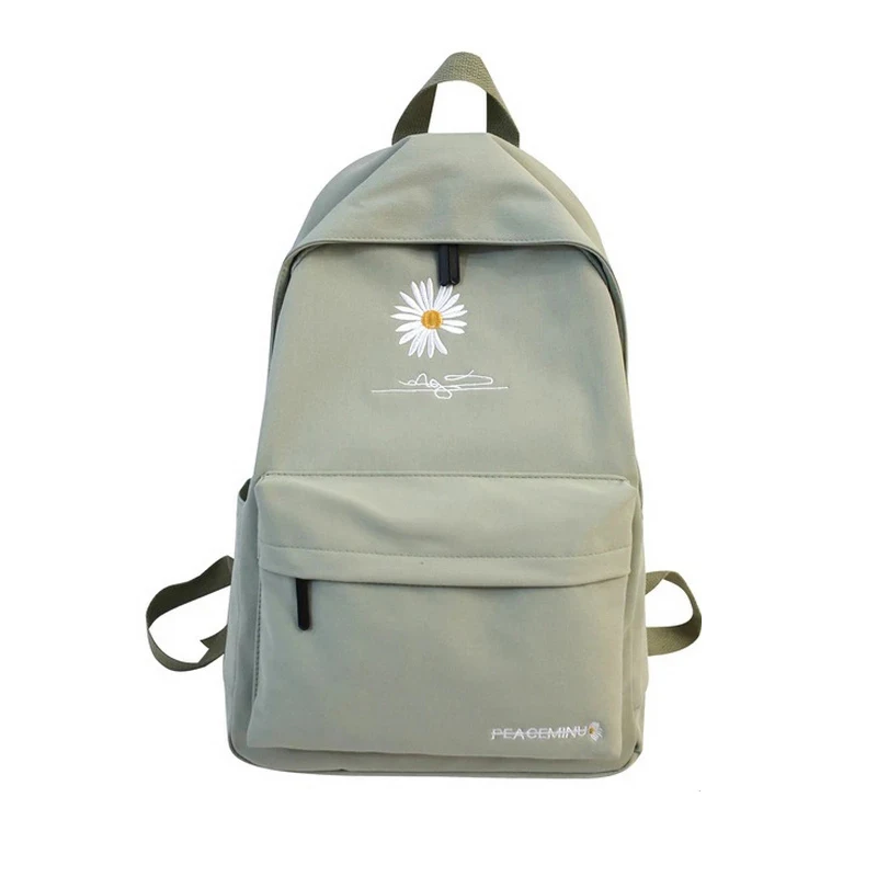 

Girl School Bags For Teenage College Wind Women School Bag Nylon Daisy Printing High Student Bag Black, Many colors