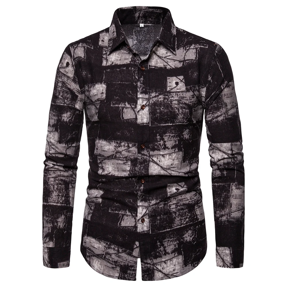 

Men's Clothing High Quality Casual Fashion Multi-color Slim Fit Plus Size Long Sleeve Printed Dress Shirt Floral Shirts for Men, Cs111-cs119