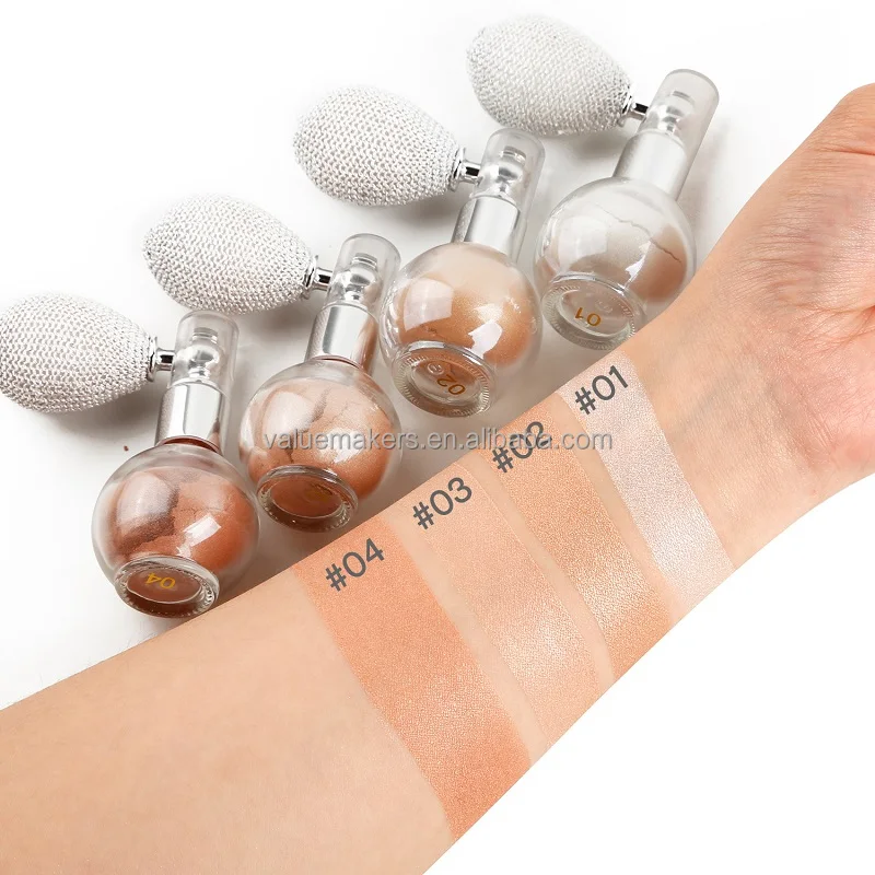

2021 Body Shimmer Glitter Spray Bottle Wholesale Highlighter Bronzer Loose Powder NO Logo Makeup Glitter Highlighter Spray, 4 colors