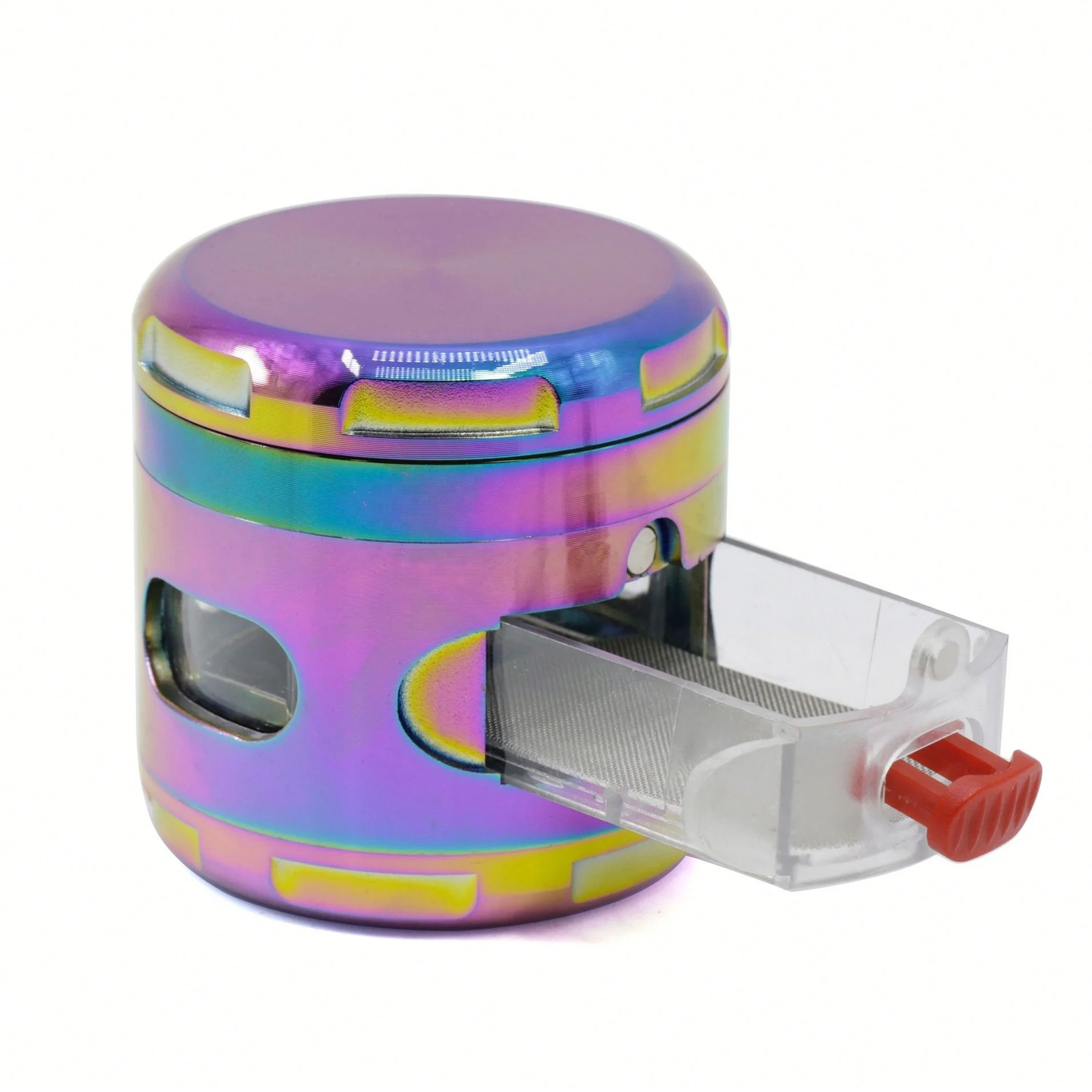 

Colorful Diameter  Tobacco Grinder With Drawer Side Window 4 Part Dry Herb Grinder jhcentury, Picture