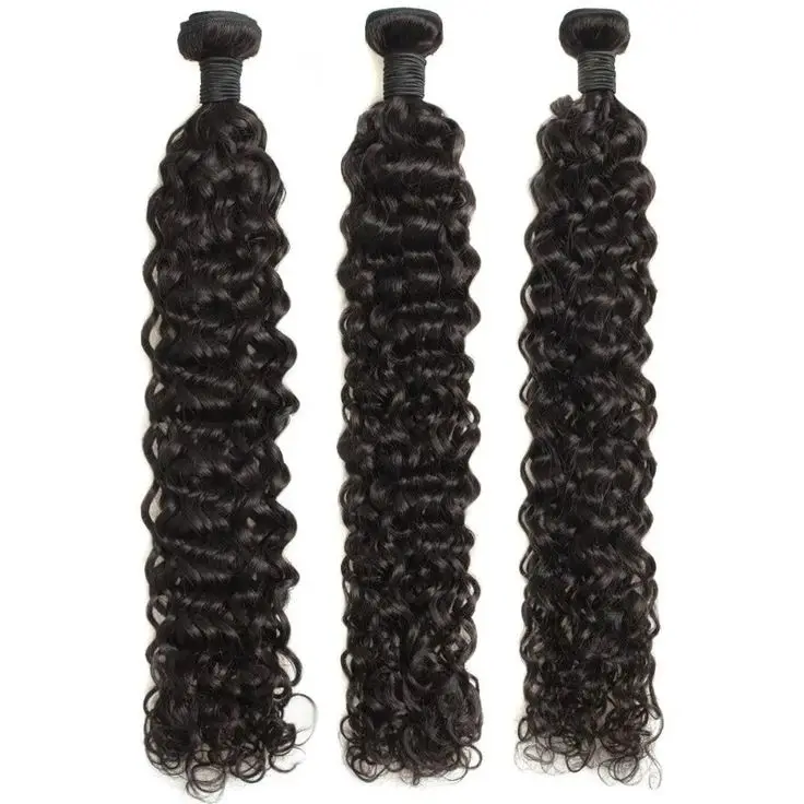 

11A Raw Cuticle Aligned Weaves Peruvian And Mink Brazilian Water Wave Exotic Human Hair Curly Bundles Package Deal 24Pcs In Bulk