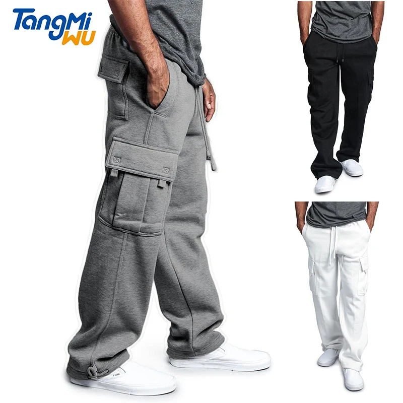 

TMW wholesale 2021 autumn new style Man's trousers Plus size pocket pantalones de hombre men cotton thick sweat cargo pants