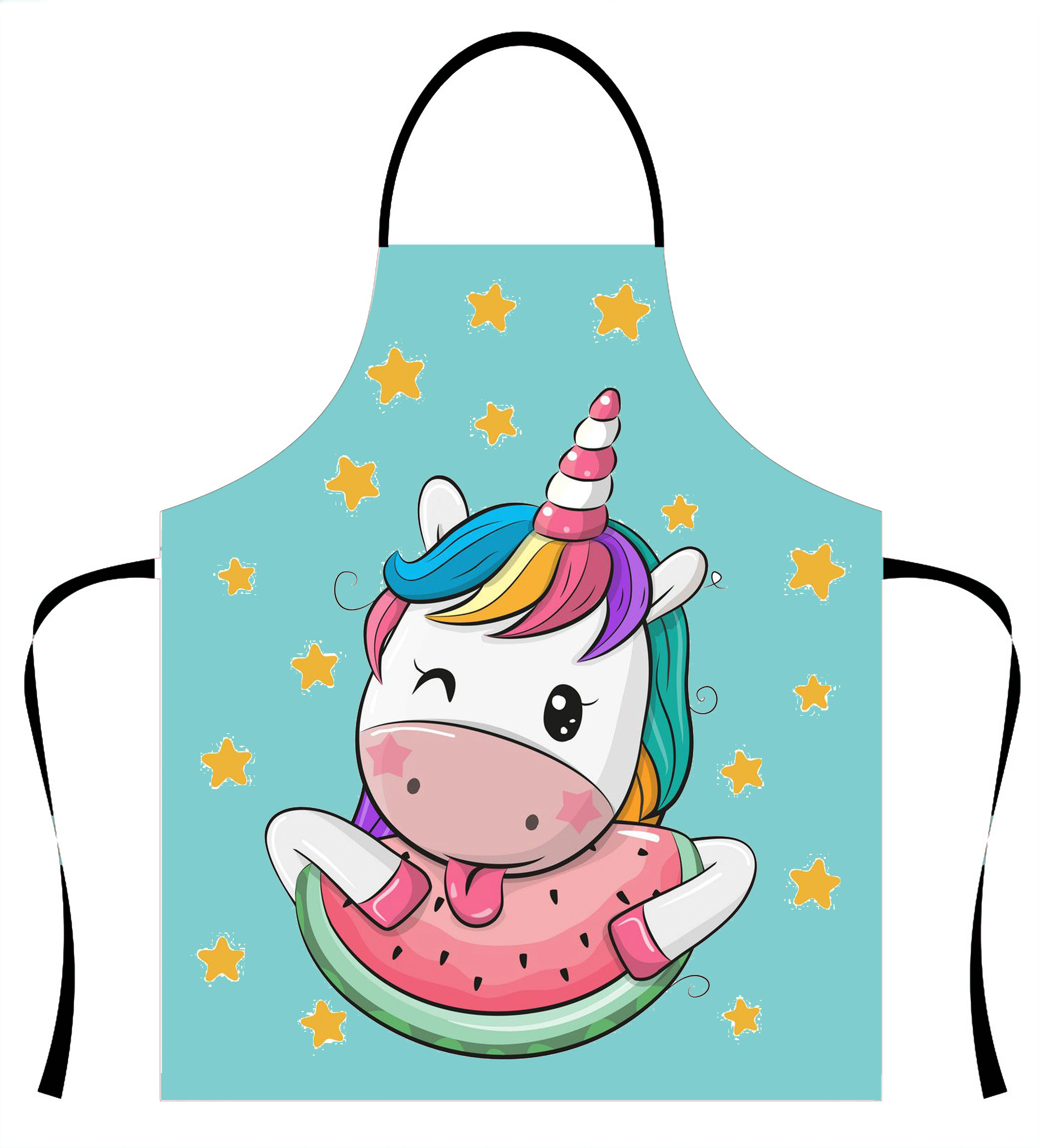 

Adorable Cartoon Unicorn Licorne Printed Kitchen Cooking Apron Gift Apron Waterproof Adults Party Gift Aprons, Customized