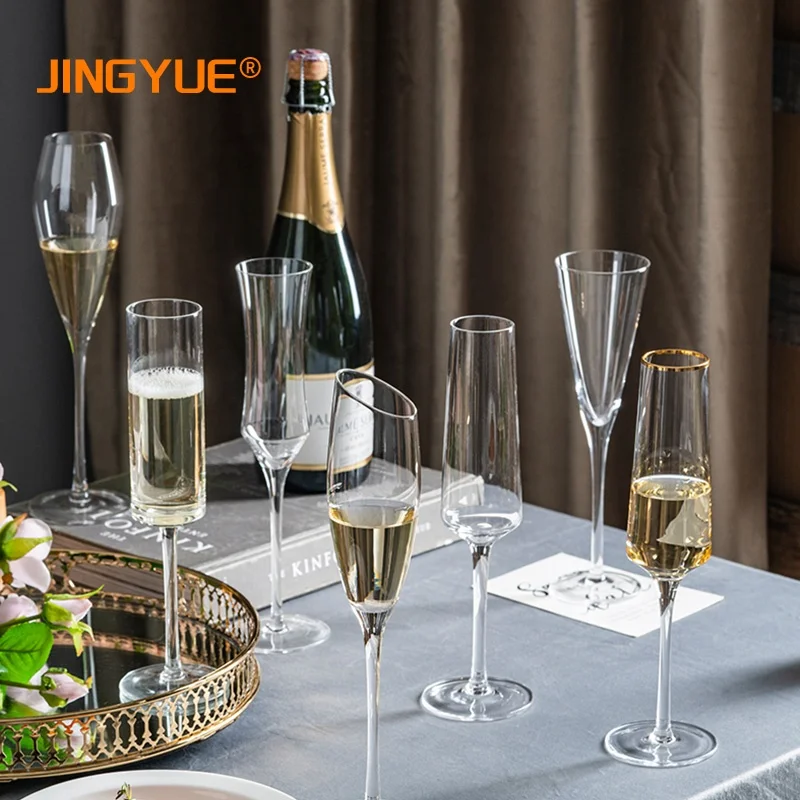 

Amazon Best Seller Crystal Glass Long Stemmed Glassware Sparkling Wine Glasses for Wine Tasting Birthday Christmas, Clear