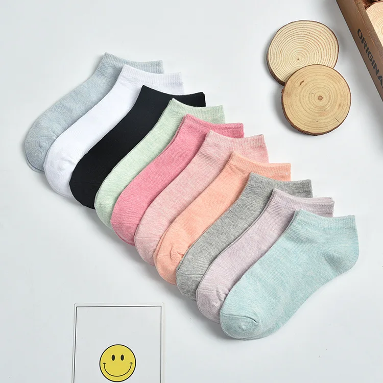 

Wholesale women colorful fashion cotton sport short ankle socks, 10 color
