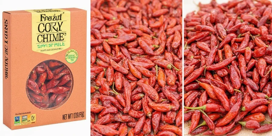 Whole Red Chilies Laid Out on Tray Before Freezing