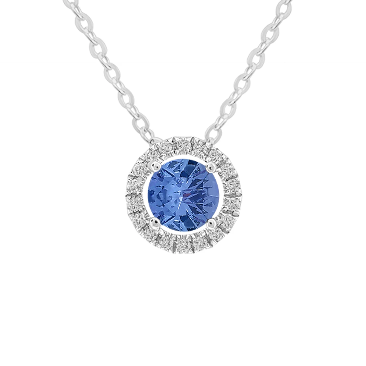 

Factory Hot Sale Sapphire Gemstone Necklace 18K Au750 Real Solid White gold Real Diamond for Women Fine Jewelry Custom Design