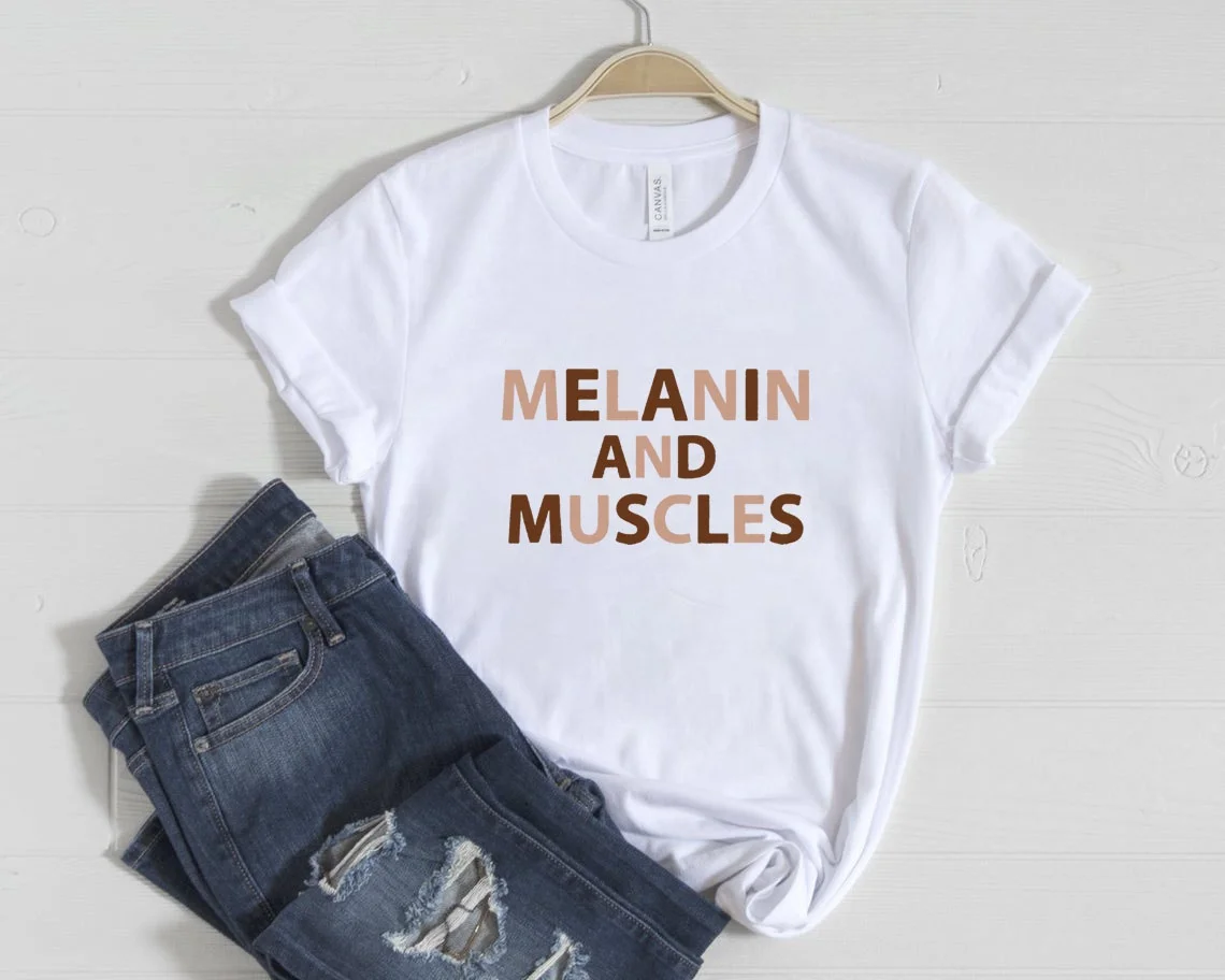 

Wholesale Funny T Shirt for Women Female Melanin Dripping Print Tshirt Summer O-neck T-Shirt, Picture showed