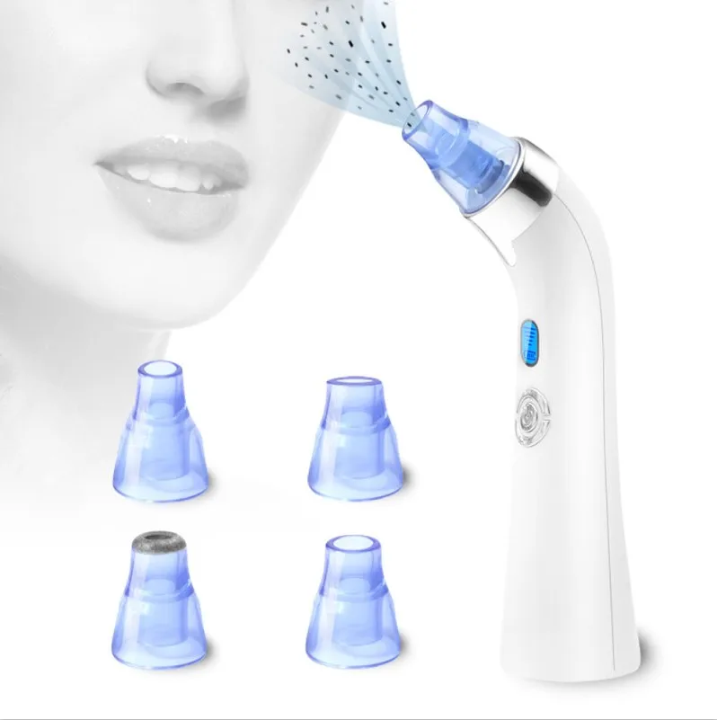 

Hot Sell Professionel Facial Skin Care Cleaner LED Display Blackhead Remover Cleanser, White,pink