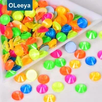 

High Quality Neon Colors Flat Back Glass Rhinestones Non Hotfix Rhinestones Nail Crystal In Stock