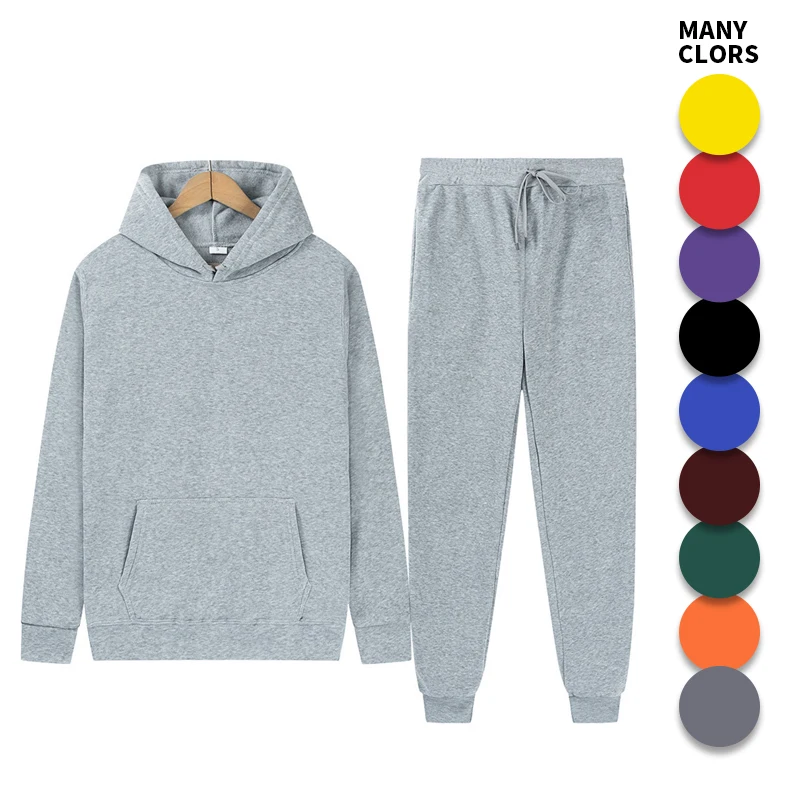 

High Quality Wholesale Custom Cheap custom logo size hoodies set for men