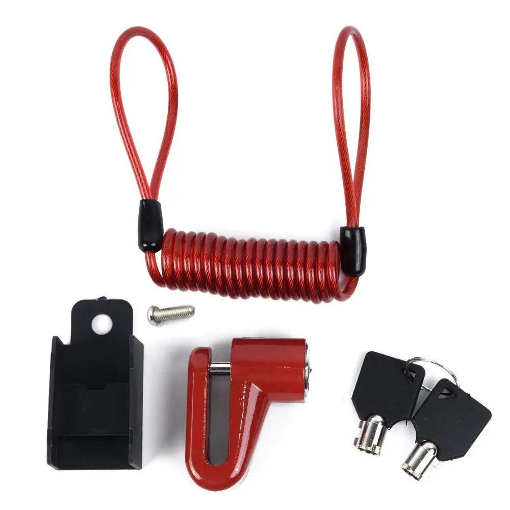 

High Quality Anti-theft Steel Wire Lock for M365 Electric Scooter, Black/red