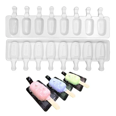 

Wholesale Diy Popsicle Ice Cube Silica Gel Mold 8 Even Silicone Ice Cream Mold Homemade Ice Cream Bar, As shown in the figure below