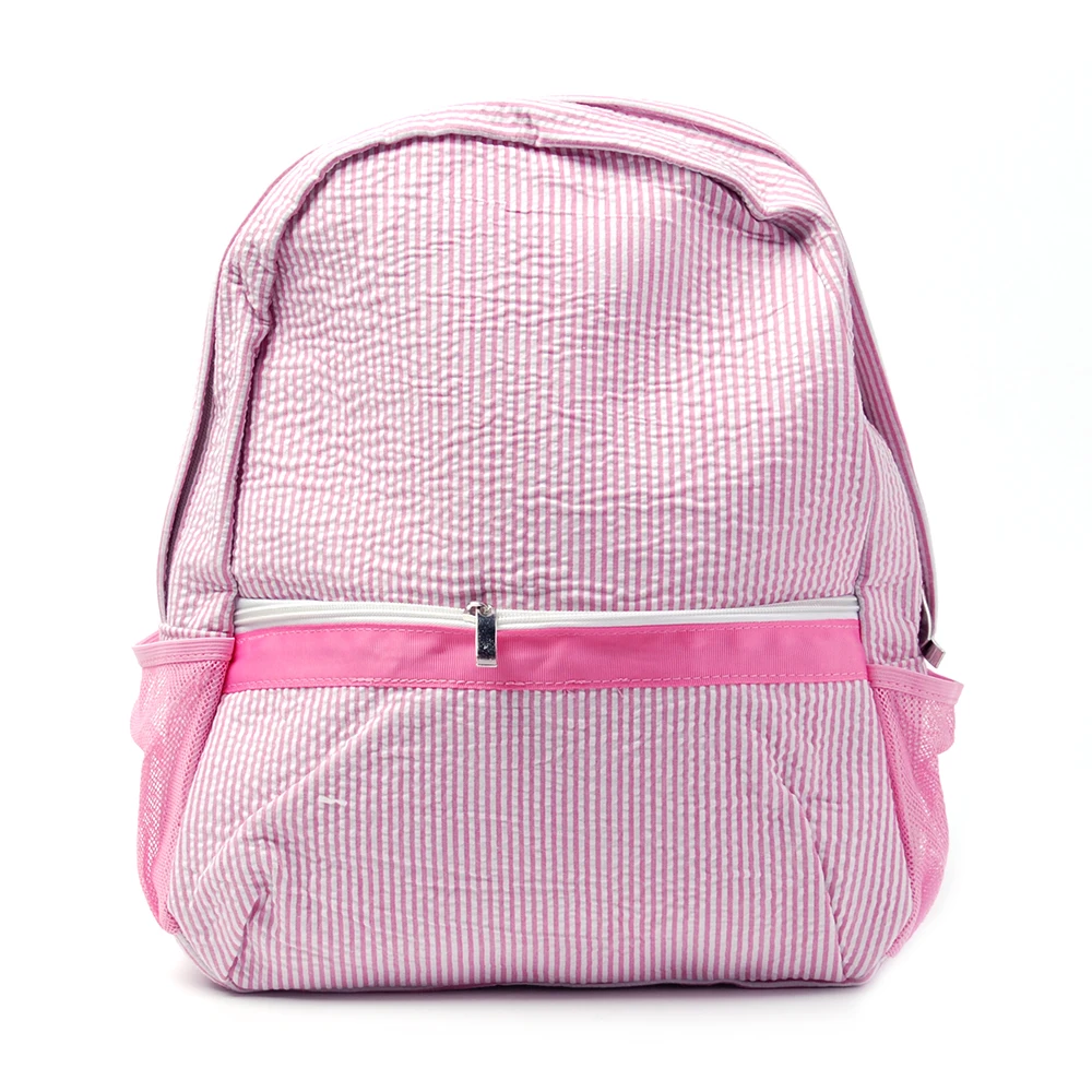 

Wholesale Primary Junior School Seersucker Backpack Monogrammed Schoolbag Free Shipping for Kids Teenager DOM103031