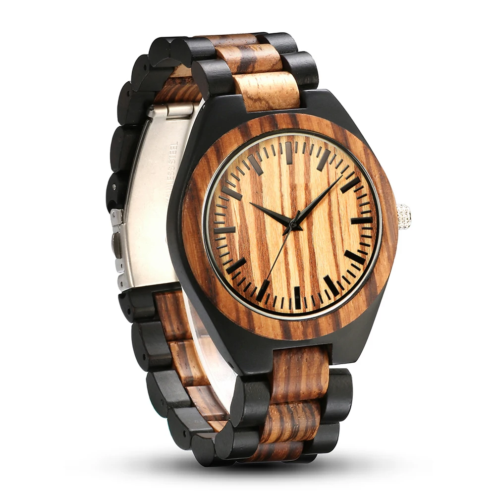 

WW01B Cheap Engraved Handmade Oem Custom Logo Black Sandalwood Blank Wrist Wood Watch For Men Ebony Wholesale manufacturer