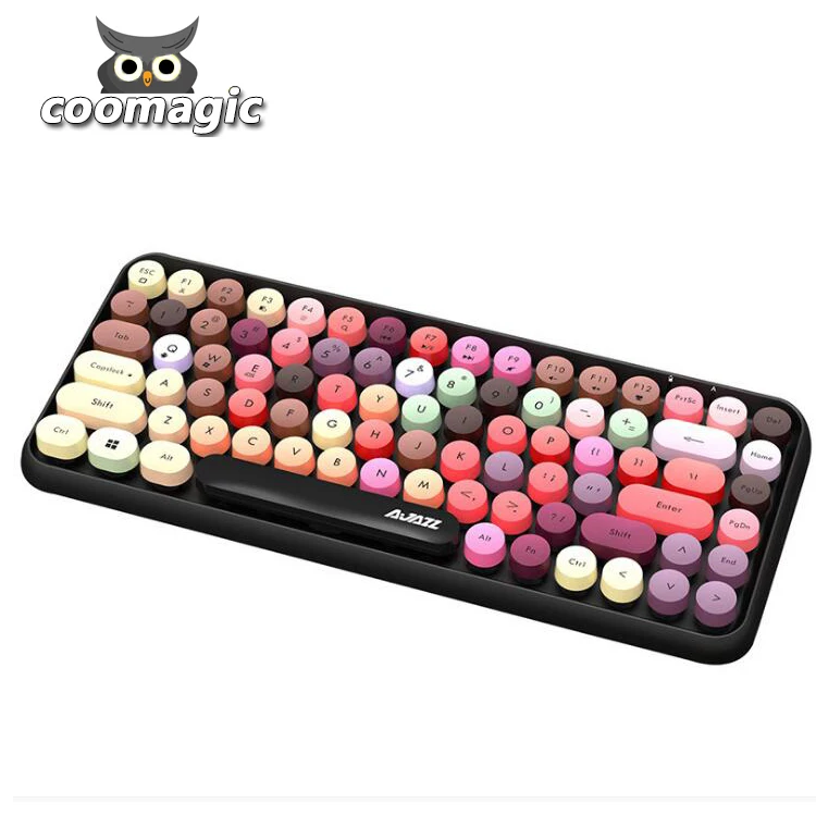 

New Stylish Waterproof retro round key multi-color Multimedia 308i colored Wireless Keyboard