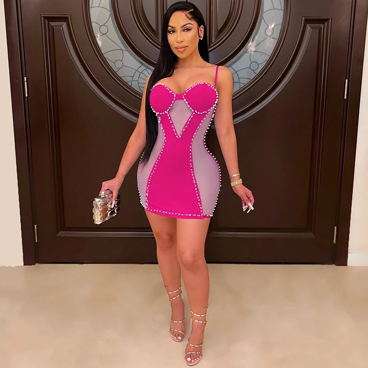 

Sexy Fashion Backless Skinny Sexy Night For Women Camisole Dress Mini Summer Club Wear Women Dresses, Blue,rose red,white,black