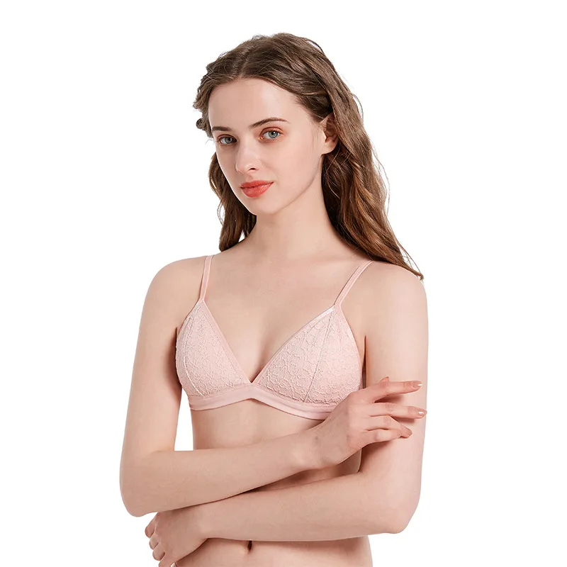 

Hot selling push up and panties set for girls traceless wireless bra